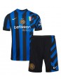 Billige Inter Milan Alessandro Bastoni #95 Hjemmedraktsett Barn 2024-25 Kortermet (+ Korte bukser)